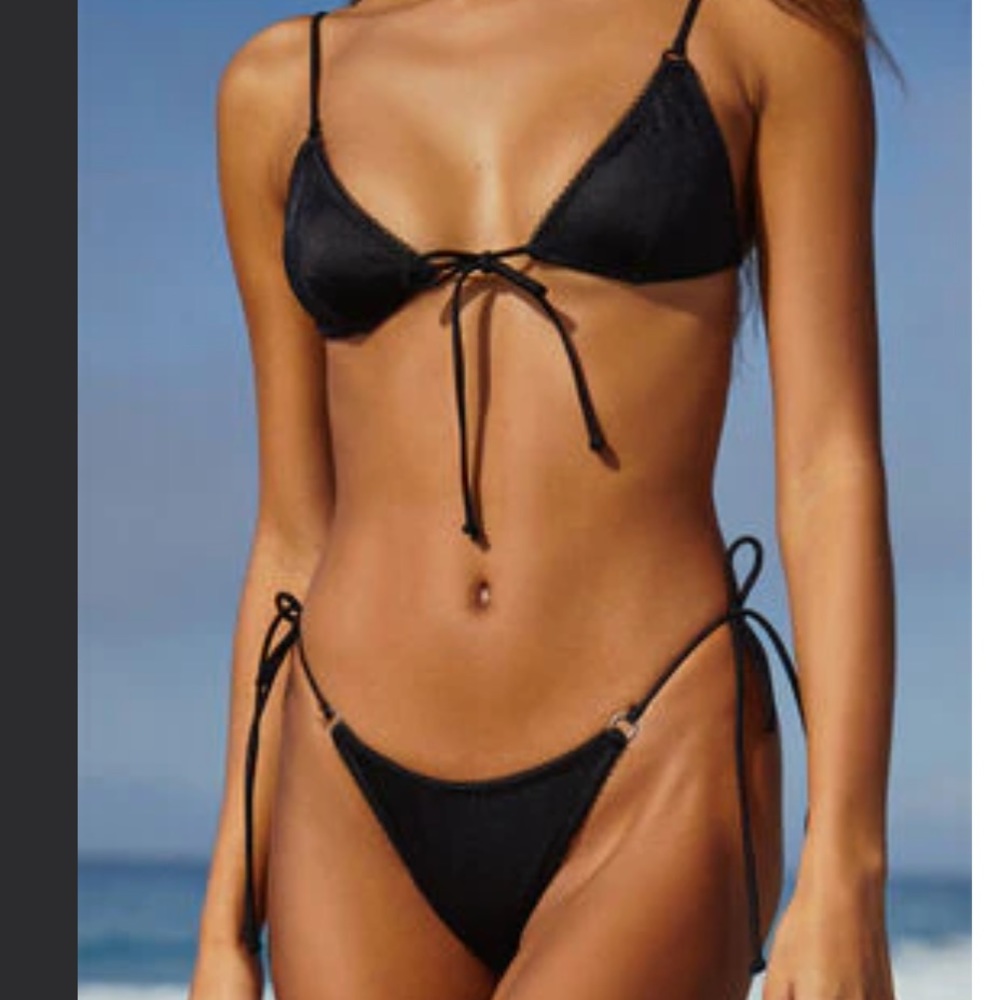 Pacsun Delilah Lolita bikini set black string tri